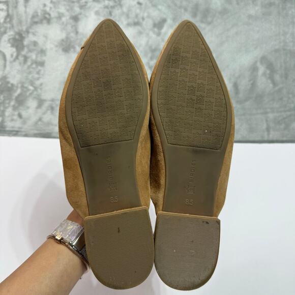 Birdies The Swan Golden Oak Suede Pointed Toe Mule Size 8.5 Slipon Comfort READ - Picture 11 of 16